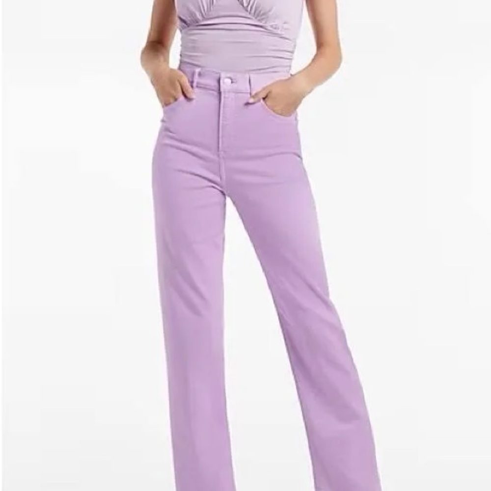 Express Pastel Lavender High-Rise Jeans